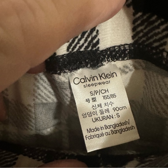 Calvin Klein High Waist Black and White Plaid Shorts - Picture 3 of 3